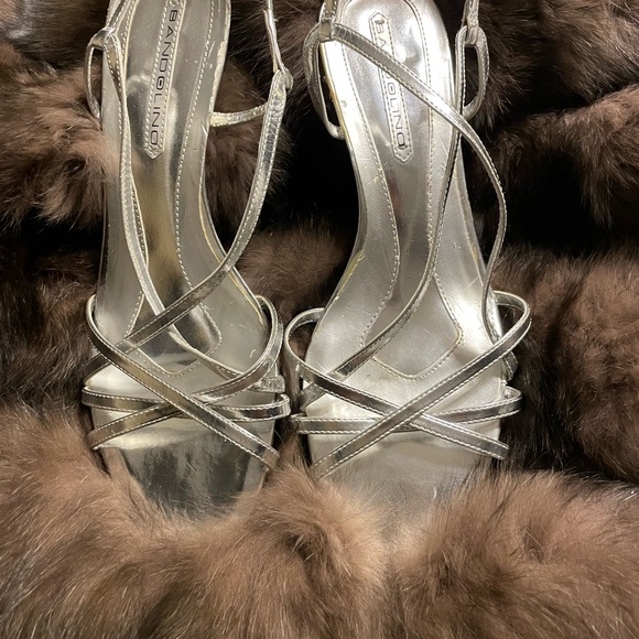 Silver strapy sandels , worn once - Picture 2 of 3